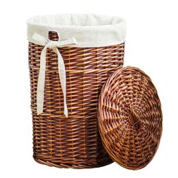 Clothes storage basket hamper laundry barrel rattan large clothing toy tweezers household with cover T200224