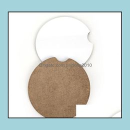 5Pcs Sublimation Wooden Mdf Blank Car Coastes Transfer Printing Coasters With Cork And Non-Slip Drop Delivery 2021 Mats Pads Table Decorat
