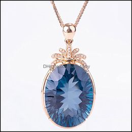 Pendant Necklaces Crystal Necklace For Women Coconut Tree New Fine Jewellery 18K Gold Drop Delivery Baby Dhgam