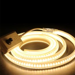 Strips 1-25M 220V LED Light Strip Dimmable Waterproof Flexible Lights Outdoor Decor Diode Ceiling Garden 120leds/M EU PlugLED