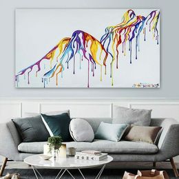 Direct Selling Huge Wall Art Abstract Colour Sexy Girl Prints Painting on Canvas No Frame Pictures Decor for Living Room