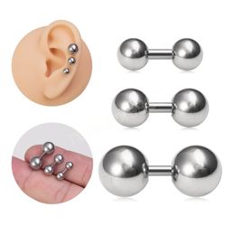 3pcs Stainless Steel Stud Earrings Nipple Ring PA Piercing Ear Barbell Daith Bar Cartilage Tragus Helix Body Piercing Jewellery