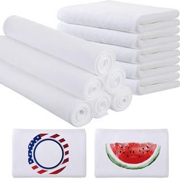 hand towels disposable Canada - Sublimation Blank Beach Towel Cotton Large Bath Towels Soft Absorbent Dish Drying Cleaning Kerchief Home Bathroom (30 x 60 cm) F0427