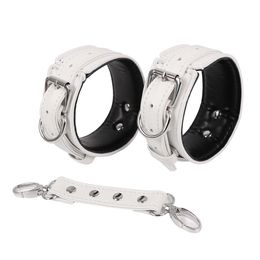 BDSM Adult Games Handcuff Wrist Ankle Cuffs Restraints PU Leather Bondage Set sexy Toy Tools Exotic for Women Man Beauty Items