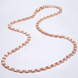 Chains Trendsmax 4mm Necklaces For Women Girls 585 Rose Gold Snail Link Chain Necklace Valentines Jewellery Gifts GN283Chains