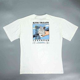 Kith Treats T Shirt Ice Cream Señel Men Mujeres Hip Hop Camiseta de gran tamaño
