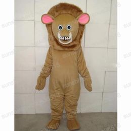 Halloween brown lion Mascot Costume Top Quality Animal theme character Carnival Adult Size Fursuit Christmas Birthday Party Dress