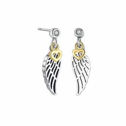 925 Sterling Sivler Wings Yellow gold plated love heart Dangle Earrings Women Girls Party Jewellery with Original gift box set for Pandora Stud earring