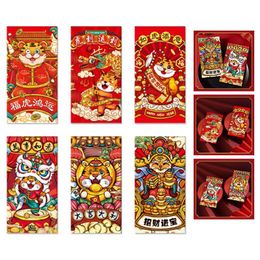 Gift Wrap Chinese Year Red Envelopes 2022 Zodiac Tiger Hong Bao Cartoon Lucky Money Packets For Spring FestivalGift