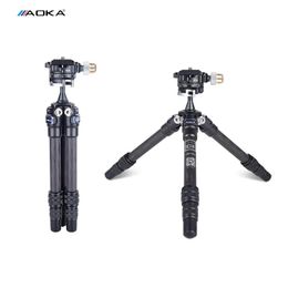 Tripods AOKA CMP163C Tripod Portable Carbon Fibre Camera Stands With BC16 Ball Head 3 Section Max Loading 3kg