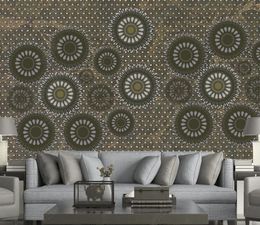 Custom wallpaper mural rolls for walls living room bedroom Creative European-style circle disc TV background wall