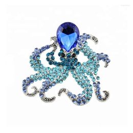 Pins Brooches 100pcs Fashion Red/black/blue Acrylic Sparkly 50mm Octopus Animal Rhinestone Brooch Pin For Party/gift Seau22