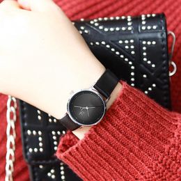Ladies es Black Fashion Leather Wrist Female Clock Reloj Mujer 2022 SK Luxury Brand Women Quartz Watch