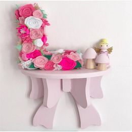 INS Nordic Decoration Macaron Bow On Wall Decorative Wall Shelf Wood Frame Props for Kids Room Decoration Shelf Supplie T200413