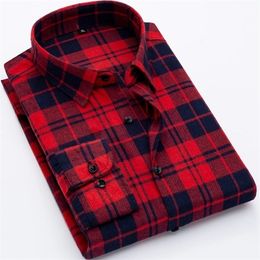 Men's Shirt Fashion Men Long Sleeved Plaid Man Male Slim Fit Soft Comfortable Brand Clothing 220322