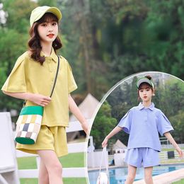 Clothing Sets Summer Kids Girls T Shirt Shorts 2pcs Children's Sport Suit Teenager Korean Casual Tracksuits 3-12 YearsClothing