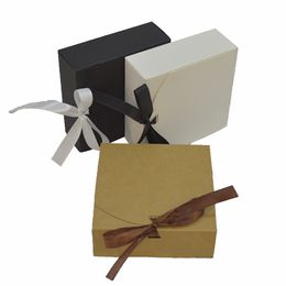 310Pcs Custom Gift With Ribbon Diy Handmade Paper Wrap Wedding Bridesmaid Groomsmen Proposal Box Packing 220706