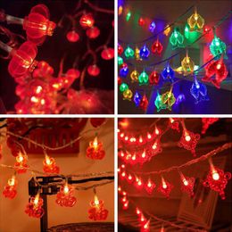 wholesale lanterns Canada - Strings LED 2m 3m Holiday Garland Lights USB & Battery Powered Red Lantern Lamp For Year Festival Decoration String Night LightingsLED