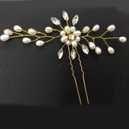 Headpieces Wedding Dress Accessories Bridal Handmade Pearl Crystal Hairpin Pin Clevis Tiara