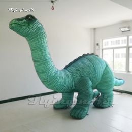 Simulated Large Inflatable Brontosaurus Jurassic Park Dinosaur Model Green Blow Up Apatosaurus For Museum Event