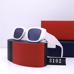 Fashion Designer Women Sunglasses Classic Eyeglasses Goggle Outdoor Beach Sun Glasses For Man Woman 6 Colours Optional Triangular signature with box