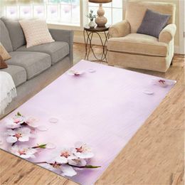 Carpets 2022 Top Rug Green Leaf Blue Flower Pattern Carpet Room Floor Printed For Living Bedroom & Home Rugs