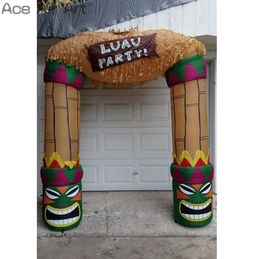 3m L X 4m W Outside Luau Party Inflatable Tiki Thatched Arch with Air Blower for Entertainment Offered by Ace Air Art