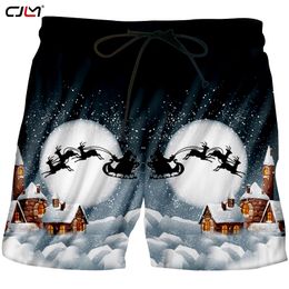 Winter Christmas 3D Man Animal Printed Moon And Elk Harajuku Mens Selling 6XL Shorts 220623