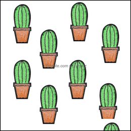 Sewing Notions Tools Apparel 10 Pcs Cactuses Badges For Clothing Iron Sequined Applique Sew Ones Accessories Diy Clothes Drop Delivery 202