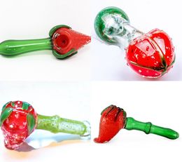 Vintage Wholesale Strawberry style glass smoking pipe for tobacco use can put customer logo by DHL UPS CNE