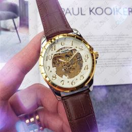 2022 Mens Automatic Mechanical Watch 40mm Stainless Steel Case Clock Waterproof Genuine Leather Strap Hollowed Out Design Superior Quality Gifts Wristwatches