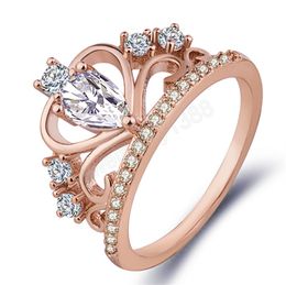 Luxury Crown Zirconia Zircon Ring Women's Wedding Party Crystal Ring Jewellery wedding rings for women