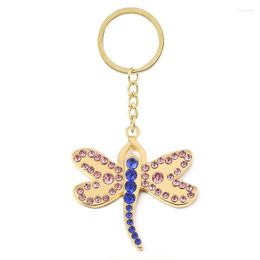 Keychains Horror Film Coraline Dragonfly Keychain High Quality Gold Fashion Crystal Metal Key Chian For Kids Unique Hallowmas Gift Fier22