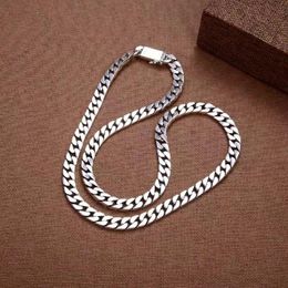 chain .925 silver Canada - Chains Men's European And American 925 Silver Simple Glossy Necklace Fashion Classic Sterling NecklaceChains