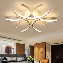 Modern 3C Led Ceiling Lights Aluminum Wave White Surface Mounted Lustre Avize Lighting 110V-220V for Bedroom Dining Living Room