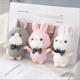 12 Cm Cute Rabbit Plush Toy Stuffed Bunny Keychains Girls Birthday Gift Rag Doll Chritmas Small Present 3 Colour