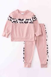 Girlymax Fall Winter Baby Girls Children Clothes Mommy & Kids Leopard Stripe Camo Boutique Loungewear Pants Sets Kids Clothing