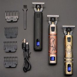 hair cut clippers UK - Hair Clippers 2022 T9 0mm Professional Clipper Electric Rechargeable Men Shaver Beard Trimmer Barber Cut Cutting Machine306F