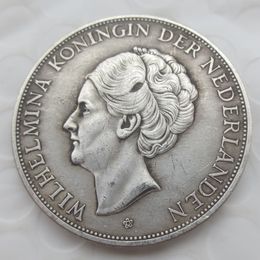 1940.Netherlands Wilhelmina 2 1/2 Gulden Silver Copy Coins Brass Craft Ornaments replica coins home decoration accessories