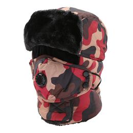Berets Top Fashion Men Uniex Winter Ski Cap Casual Women Colourful Ear Caps Male Outdoor Warm Hat Protection Face Windproof GorrasBerets