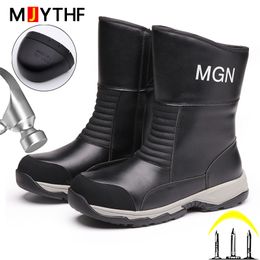 Safety Boots Men Steel Toe Work Construction Men Welding Boots Anti-smash Anti-puncture Work Boots Waterproof Industrial Shoes