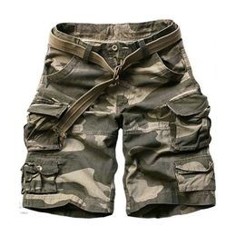 Summer Fashion Military Cargo Shorts Men High Quality Cotton Casual Mens Multi pocket Free Belt 220715