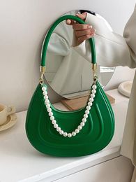 top handle evening bag UK - Evening Bags Luxury Crossbody Women's Bag Top Handle Designer Pu Leather Underarm Shoulder For Women 2022 Fashion Beading HandbagEvening