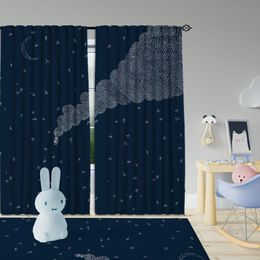 Curtain & Drapes Storey And Cloud 2 Piece Blackout Curtains Modern Minimalist Exquisite High Shading House Printing For Living Room BedroomCu