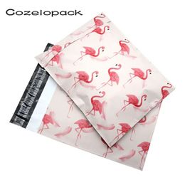 100PCS 10x13 inch Flamingo Pattern Poly Mailers 25.5x37cm Self Seal Plastic mailing lope Bags Postal lopes Y200709