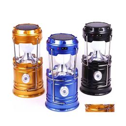 Solar Wall Lights Lamps Portable Outdoor Led Cam Lantern Collapsible Light Hiking Super Bright Drop Delivery Lighting Re Able Energy Dhydb