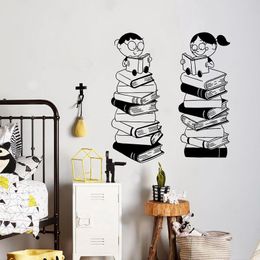Wall Stickers Children Books Poster Mural Library School Classroom Sticker Art Design Decoration For Study Room Bedroom Decor W162