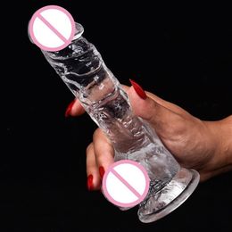 Soft Jelly Dildo Realistic Masturbator Penis Orgasm Vaginal G-spot Massage 280v