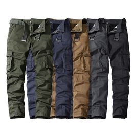 pockets tactical pants black mens Military Fashion Cotton Tactical Mens Pants Cargo Clothing 220622