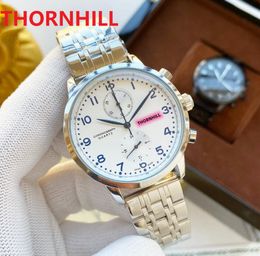 Top quality Men Two Eyes Five Stiches Designer Watch 40mm Sub Dials Working Full Functional Luxury Quartz Sapphire Glass Classic Super Wristwatches montre de luxe